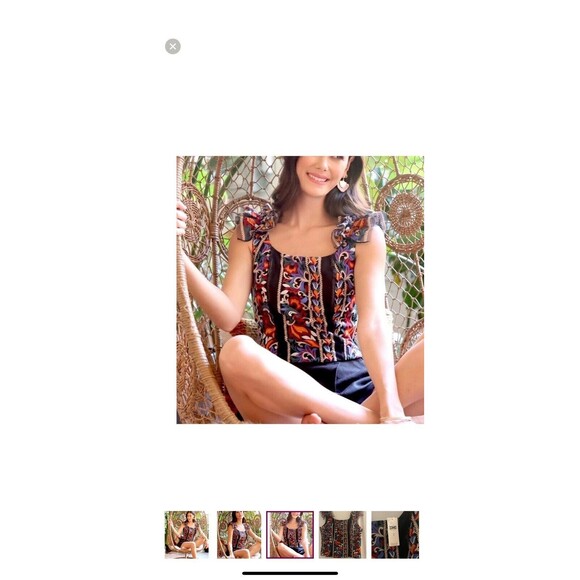 Anthropologie Eva Franco Embroidered Corset Top for Women Medium Multicolored - Picture 11 of 16